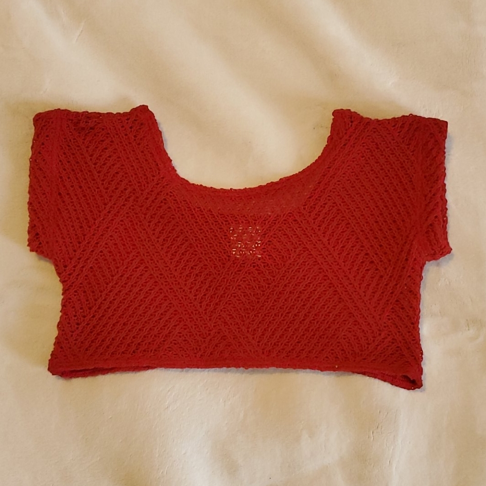 Red Knit Crop Top